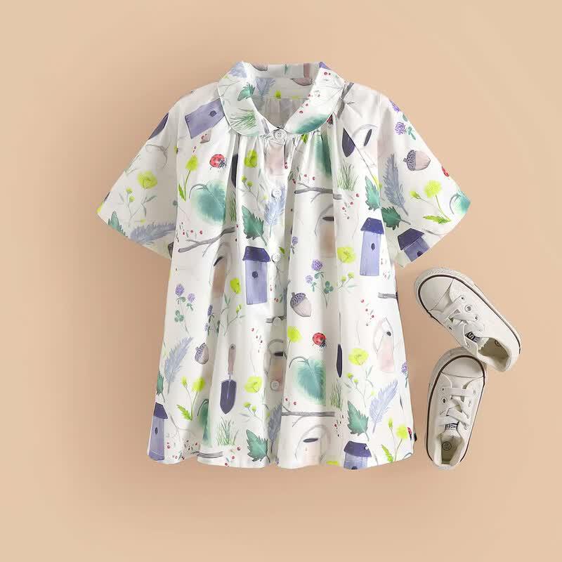 Patty Girls Summer Graffiti Print Short Sleeve T-Shirt 120