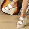 Suvine Weave Solid Platform Kiilud Sussid Sandaalid Naiste Mood Peep Toe Naistejalatsid Zapatos Mujer