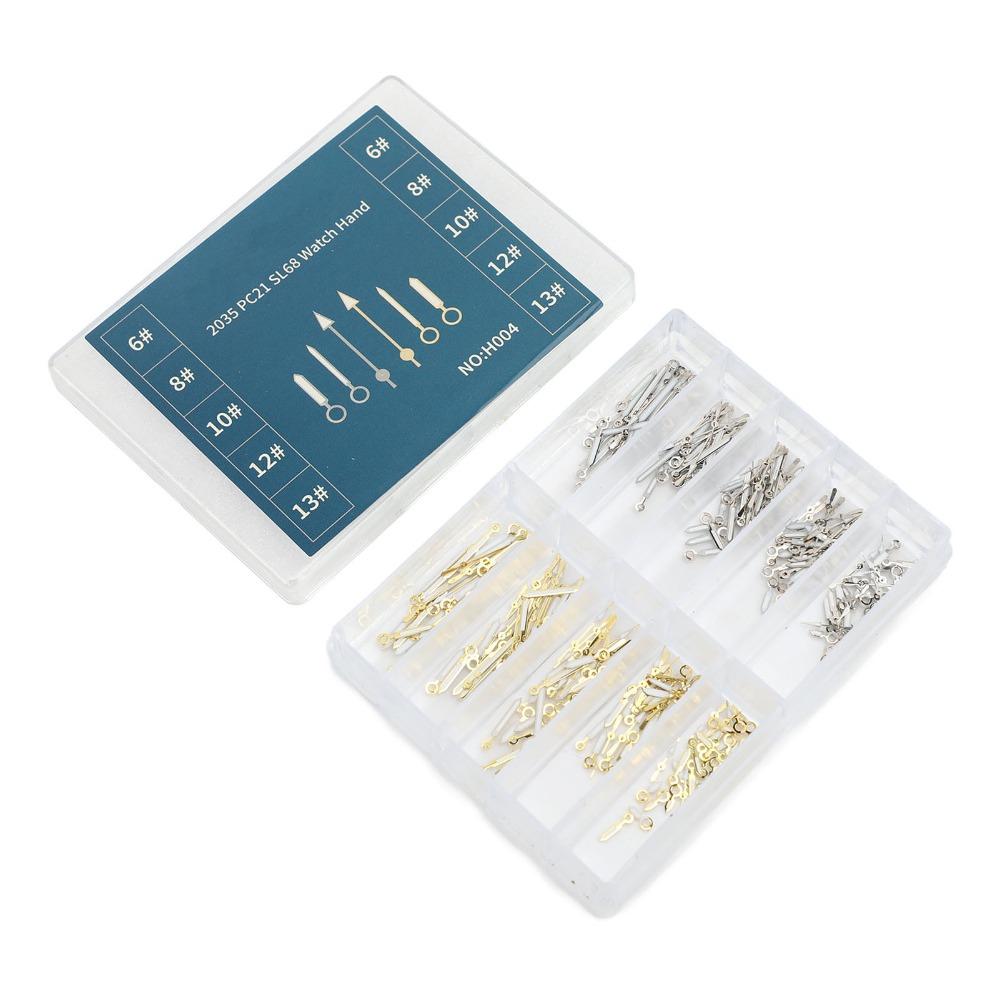 100 Sets Watch Hands Replacement Silver Finish Luminous Watch Hands  Timepiece Enhancement