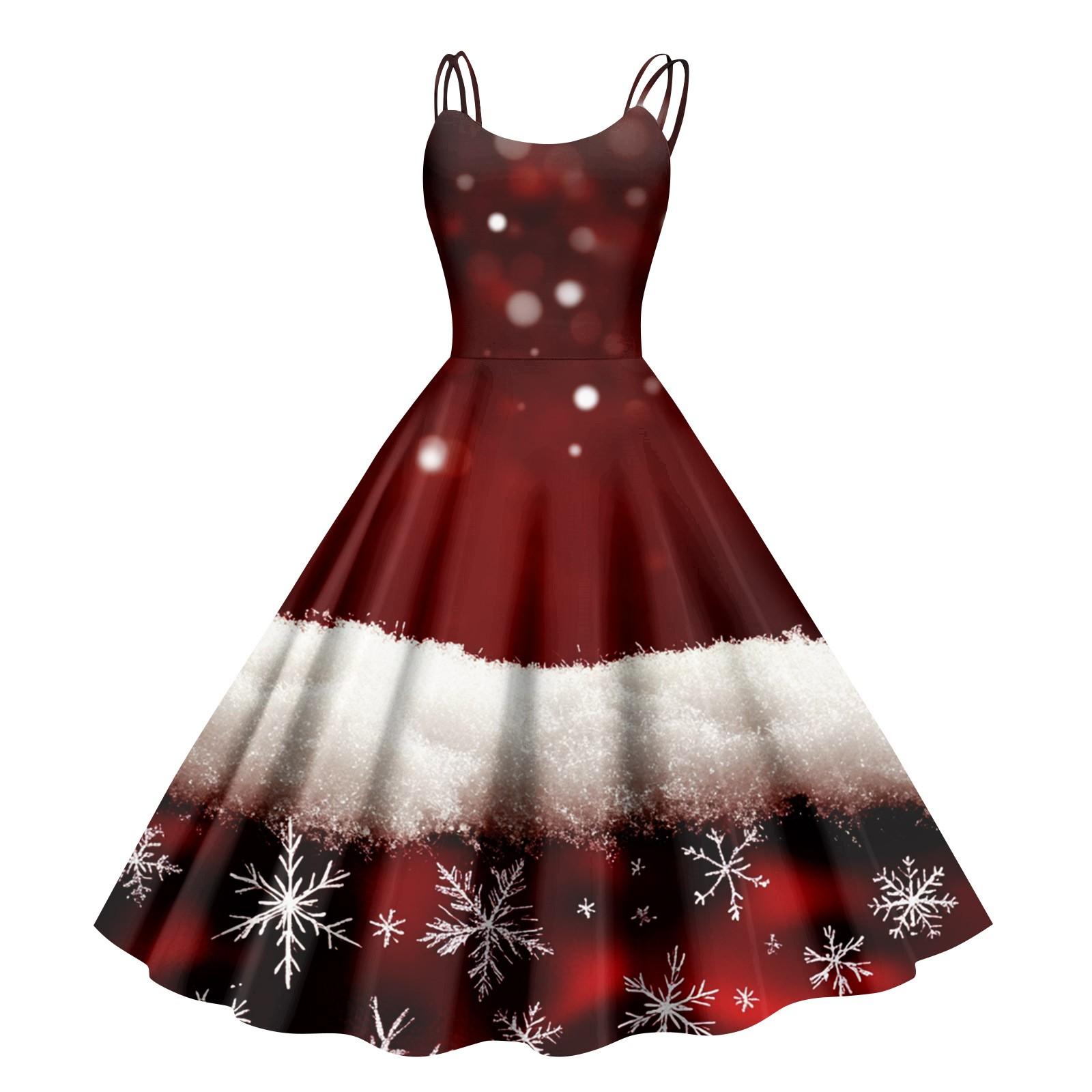 

Женские рождественские подарки, напечатанная шапка Санты, сексуальное платье с открытыми плечами в стиле панк-винтаж XXL