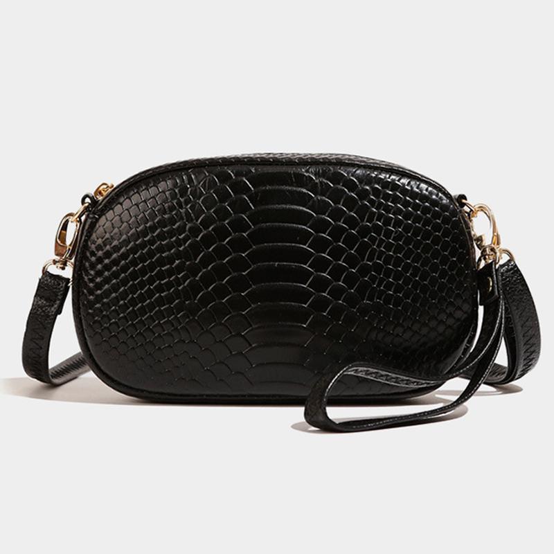 One-shoulder Messenger Women's Bag Crocodile Pattern First Layer Cowhide