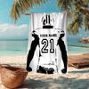Custom Name Ultra-Soft Beach Towel with American Football Theme,Ideal for Pool - Camping, Diving - Perfect Travel Essential, Vibrant Beach Towel.