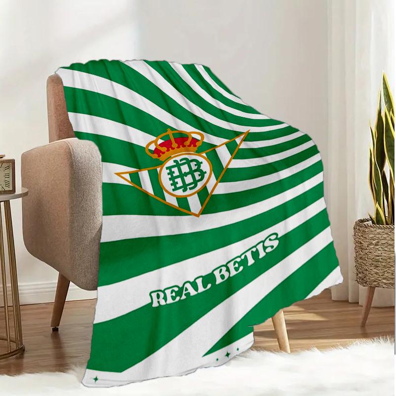 Football Betis Crest Design Blanket Lightweight Ideal Bedding Blanket Perfect for Travel, Camping, Living Rooms, Offices, Sofas, Fan Christmas gift