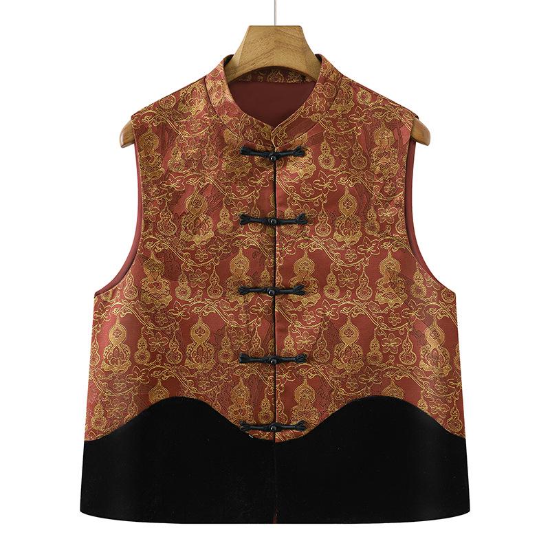 Chinese Embroidery Vest for Middle-Aged Women - Loose-Fit National Style Top