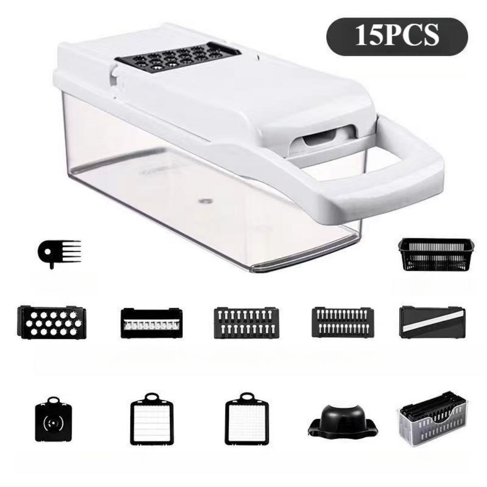 Todo en Uno, Mandolina de 12 Cuchillas para Cocina, Picador de Alimentos, Cortador de Pepino y Espiralizador, Regalos para Mamá, Esenciales de Cocina