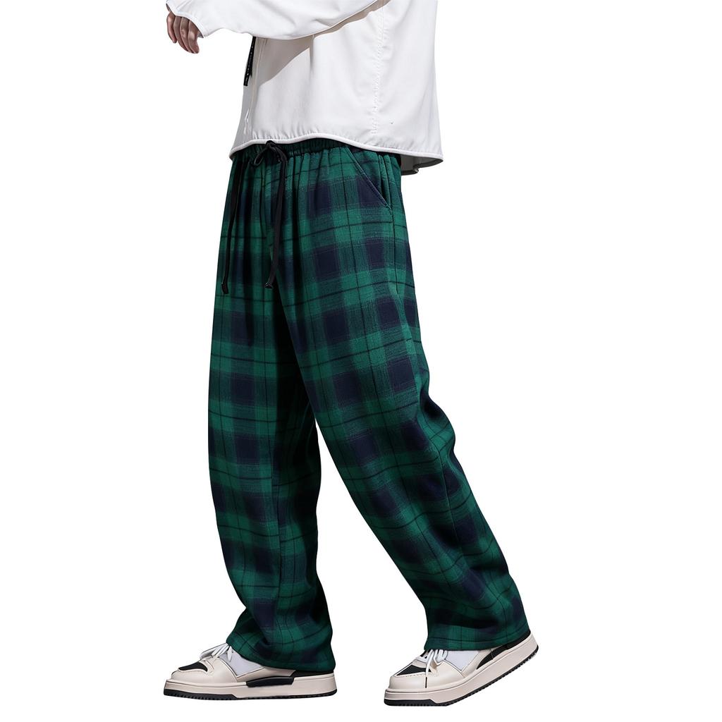 Men's Plaid Stripe Casual Pants Men's Casual Fashion Pajama Pants
