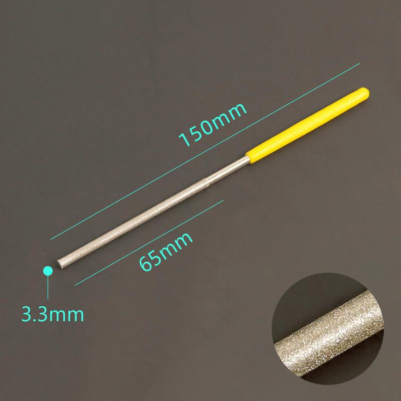 Diamond Cylindrical File 1/1.2/1.5/1.7/2.2/2.7/3.3/3.8/4.8/5.8Mm Diameter Reaming File Grinding Tool Jade Alloy Assorted File