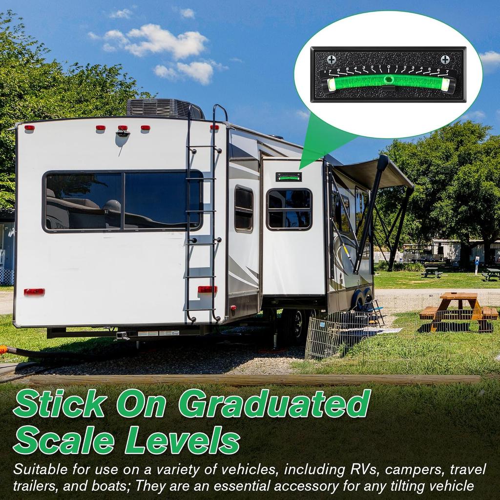 2 Pack Rv Level Bubble,graduated Scale Levels for Precision Leveling,stick on Leveling System for RV, Camper, Trailer and Caravan, High Visibility