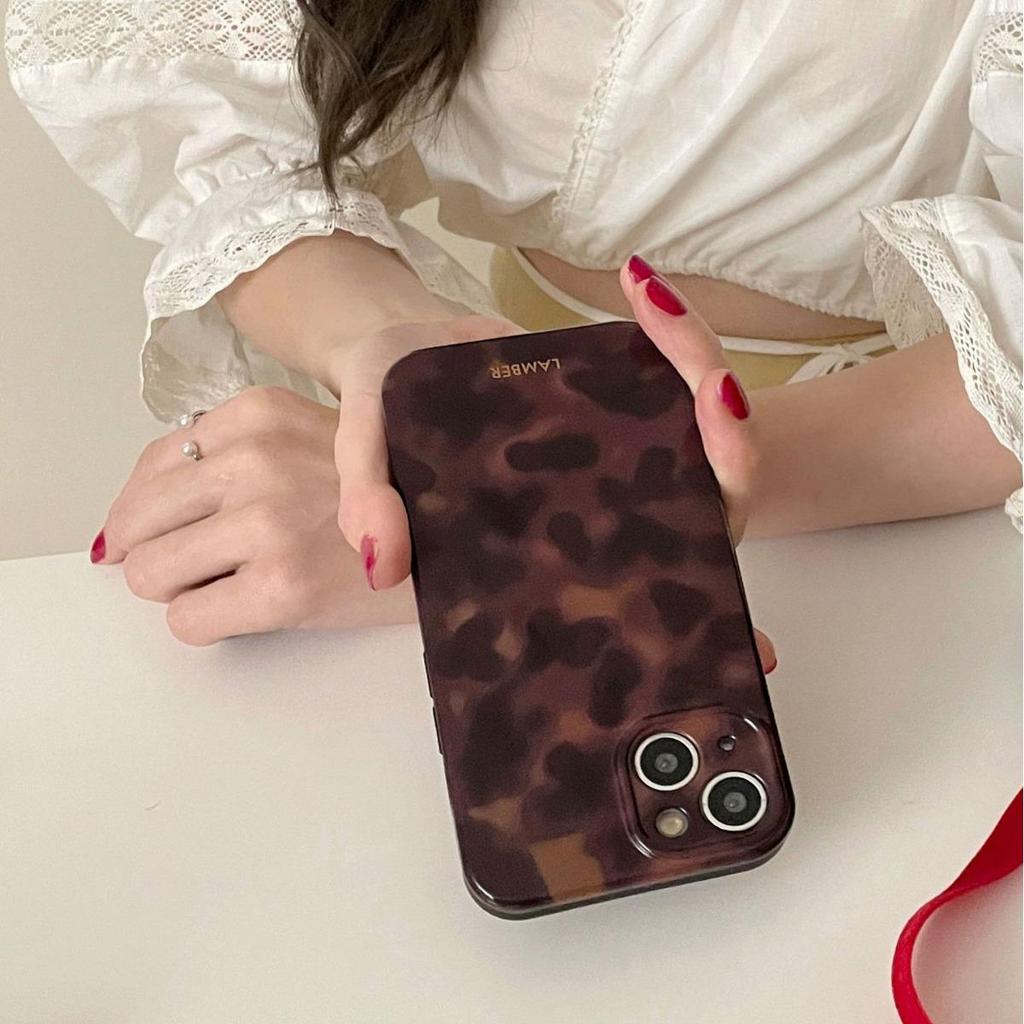 Bernsteinfarbene stoßfeste Handyhülle für iPhone 17 Pro Max/16/14/13 - Koreanischer Stil für Frauen