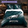 Set Biancheria da Letto in Microfibra con Fantasia Philadelphia Eagles 3 Pezzi Decorativo Copripiumino per Camera da Letto Uso Domestico