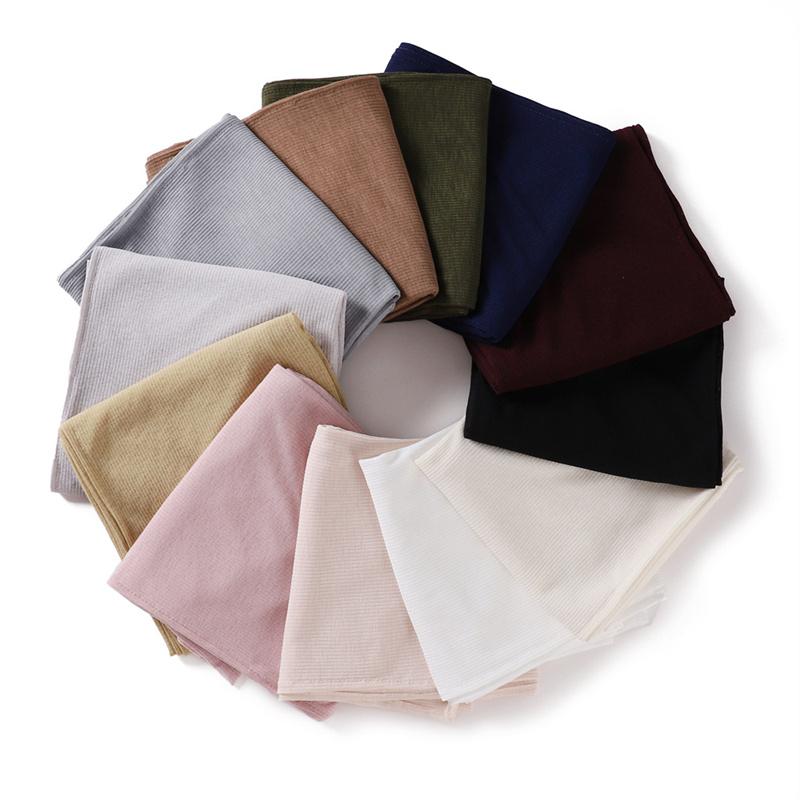 Einfacher Weicher Atmungsaktiver Ramadan Jersey Hijab Schal Wickeltuch Elastische Foulards Schal Arabischer Snood Islamischer Muslimischer Turban Stirnband 170*70cm