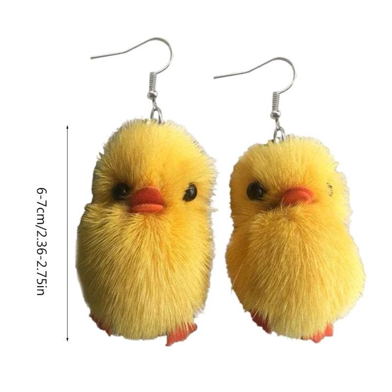 Lovely Dangle Earrings Sweet Cute Yellow Duck Pendant Drop Earrings Statement Jewelry Fashion Small Hoop Earrings