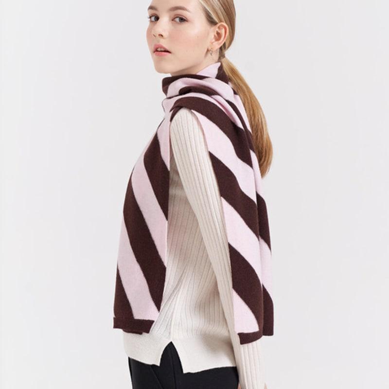 

DAL Bicolor Cashmere Muffler Pink Brown pink brown