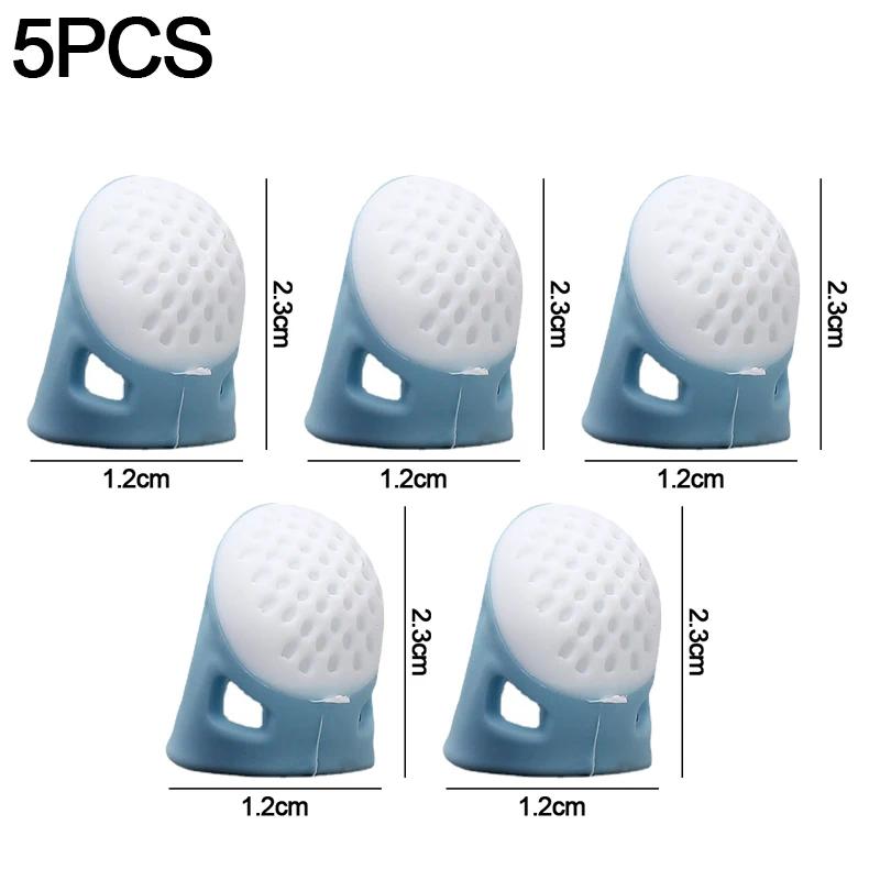 

5 шт. силиконовые наперстки, защита кончиков пальцев, противоскользящие накладки на пальцы, ручная вышивка крестом, шитье, инструменты для DIY, бытовые швейные принадлежности синий