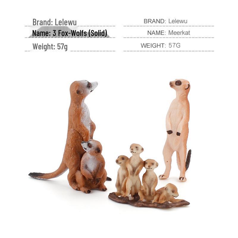 Children's Solid Meerkat and Raccoon Desktop Figurine Set