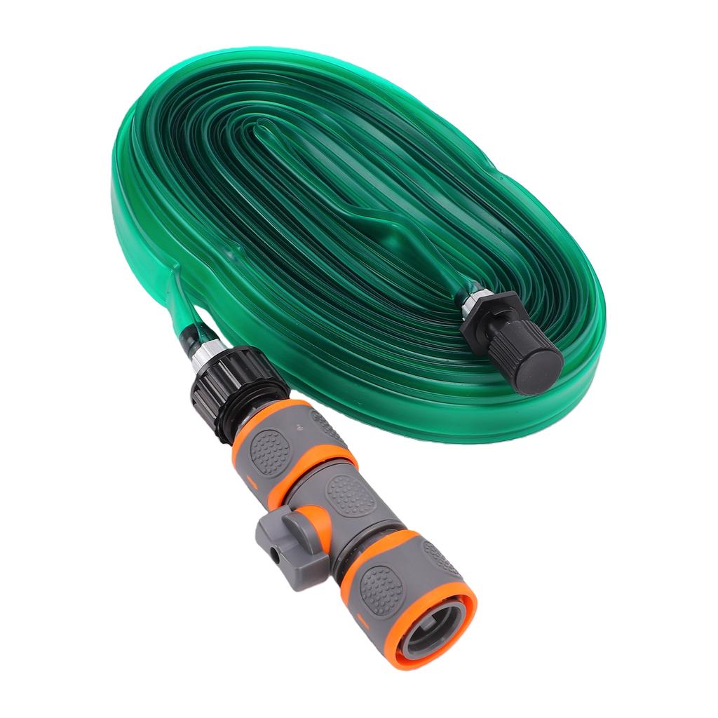 PVC Garden Watering Hose Bidirectional Quick Connector 15m Length Flexible Flat Soaking Hose