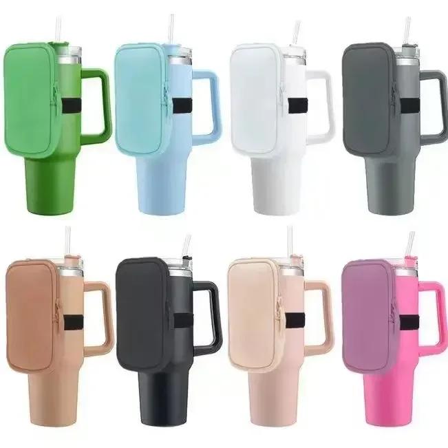 Water Bottle Pouch for Stanely Quencher Adventure 40oz Gym Tumbler Cup Accessorie S for Women Storage Sleeve Pocket  for Walking
