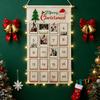 Christmas Picture Countdown Board Photo Advent Calendar with Christmas Clips Reusable Photo Display Collage Board with LED Light for Festival Memory