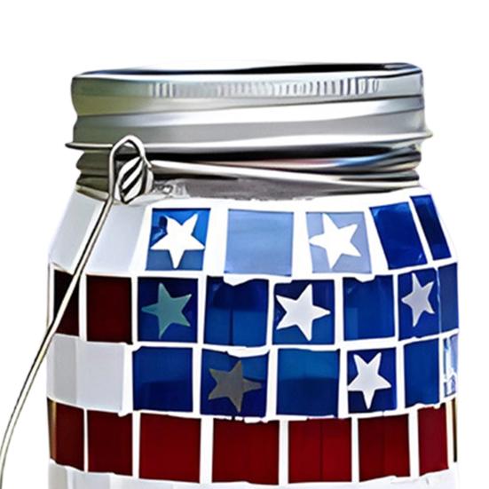 1/2Pcs Solar Garden Light, Outdoor Waterproof Solar-Powered Hanging Lantern with American Flag Design for Independence Day Holiday Decoration