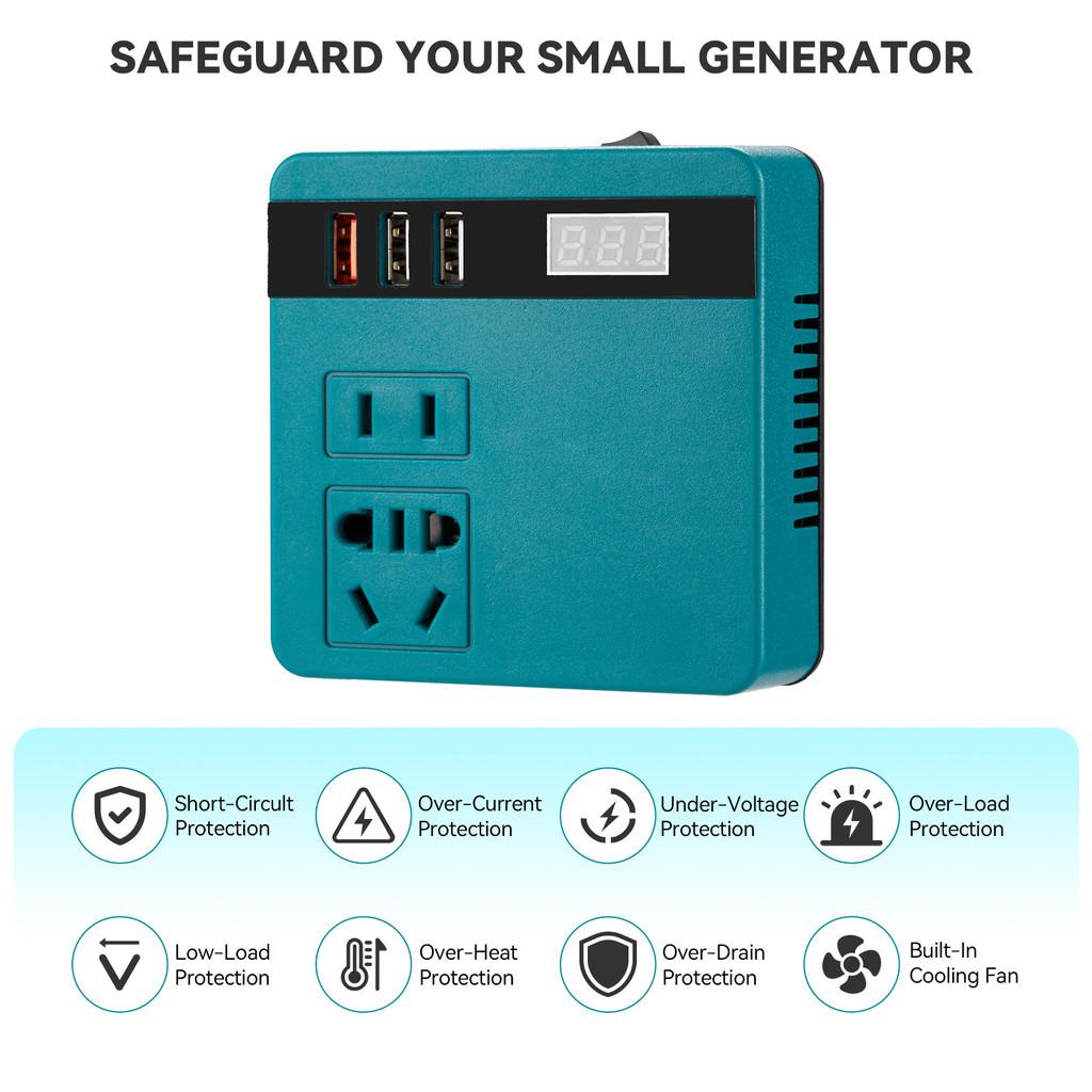 120W Portable Intelligent Power Inverter DC 18V To 220V Inverter Adapter Power Supply Inverter For Home Appliances
