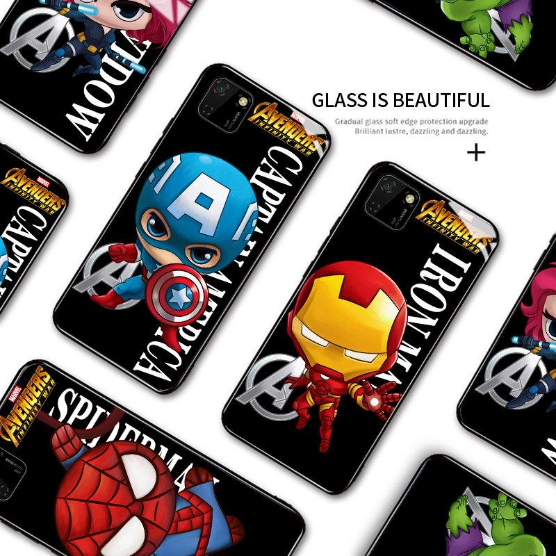 

Стеклянный чехол с рисунком Мстителя, Железного человека, Человека-паука, Капитана Америки, для Huawei