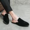 Men's Heelless Half Slippers Men's Summer Men's Frosted Leather Loafers Men's Fitting Room One Pedal Men's Shoes