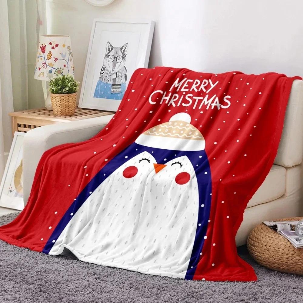 Christmas Theme Flannel Throw Blanket Christmas Tree Snowflake Pattern for Couch Bed Sofa Festival Gift for Boy Girl Lightweight
