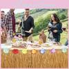 Add A Fresh Natural Look With Our Hawaiian Grass Table Skirt Set For Party Decorations
