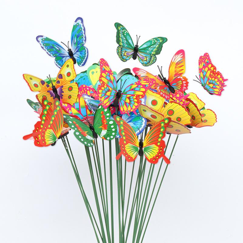 

20pcs Glowing 3D Butterfly Stakes, Luminous Imitation Colorful Butterfly Stakes for Garden Planters, Outdoor Decor, Yard Decor