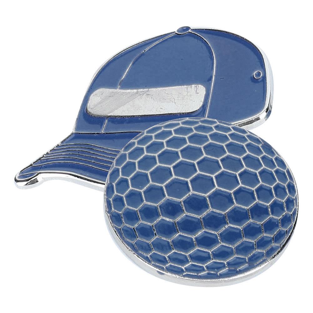 Durable Outdoor Metal Magnetic Golf Ball Mark with Hat Clip Golfer Accessory(blue Hat)