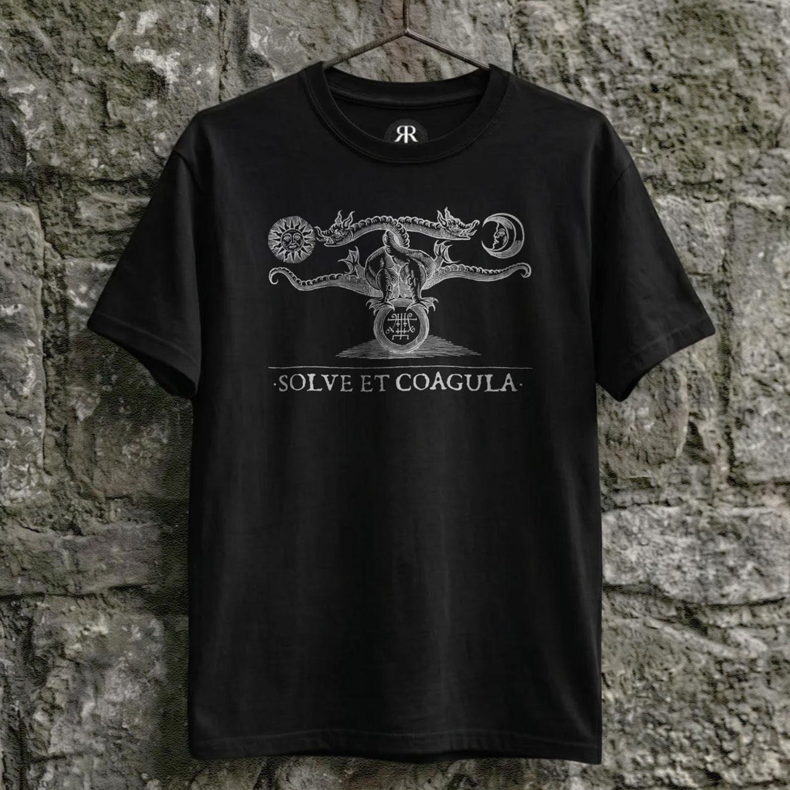 Solve Et Coagula Shirt, Alchemy, Alchemical Dragon, Medieval Woodcut, Mysticism M