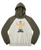 [Pat&Mat] Motion Pat Raglan Hoodie - Khaki / Oatmeal