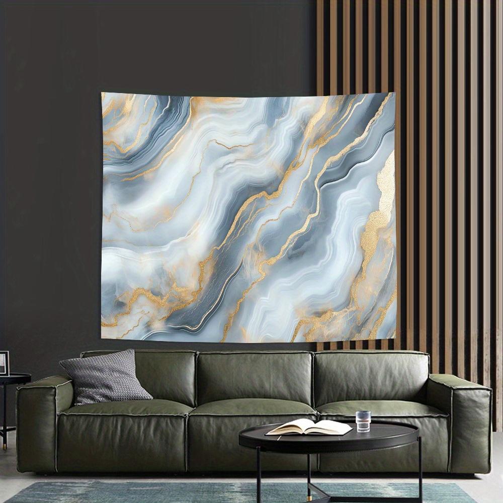 Blau-Goldenes Abstraktes Wandbehang, Marmormuster Wanddekoration, Moderne Kunst Dekoration Für Wohnzimmer Schlafzimmer
