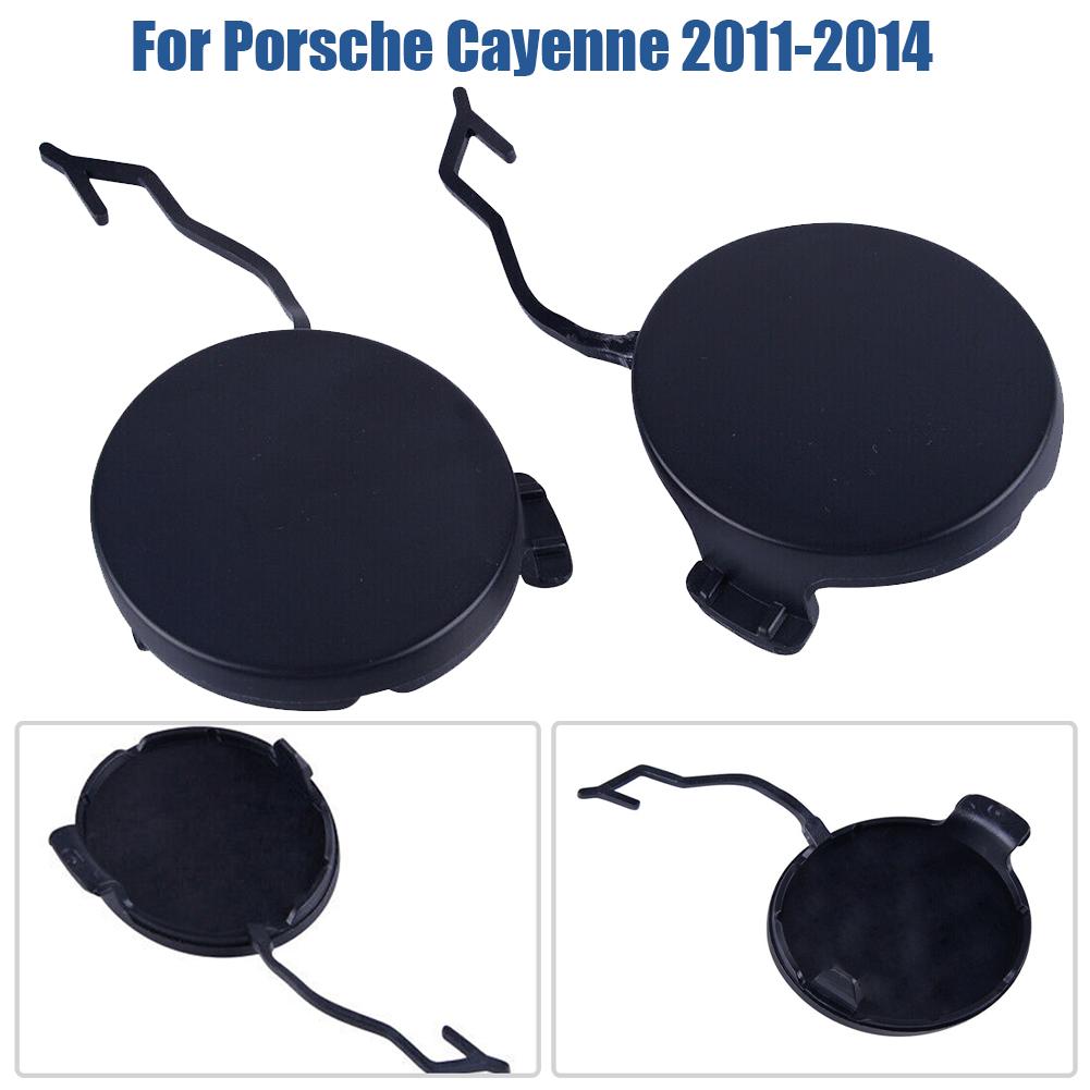 2pcs car Front Bumper Tow Hook Eye Cap Cover for Porsche for Cayenne 2011-2014 Black Left: 95850515500/ Right: 95850515600