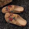 Perlenfransen Ballerinas Wildleder Slipper Winter Damenschuhe 2025 Trend Slingback Lässige Pantoletten Mode Flip Flops Zuhause Zapatillas Mujer