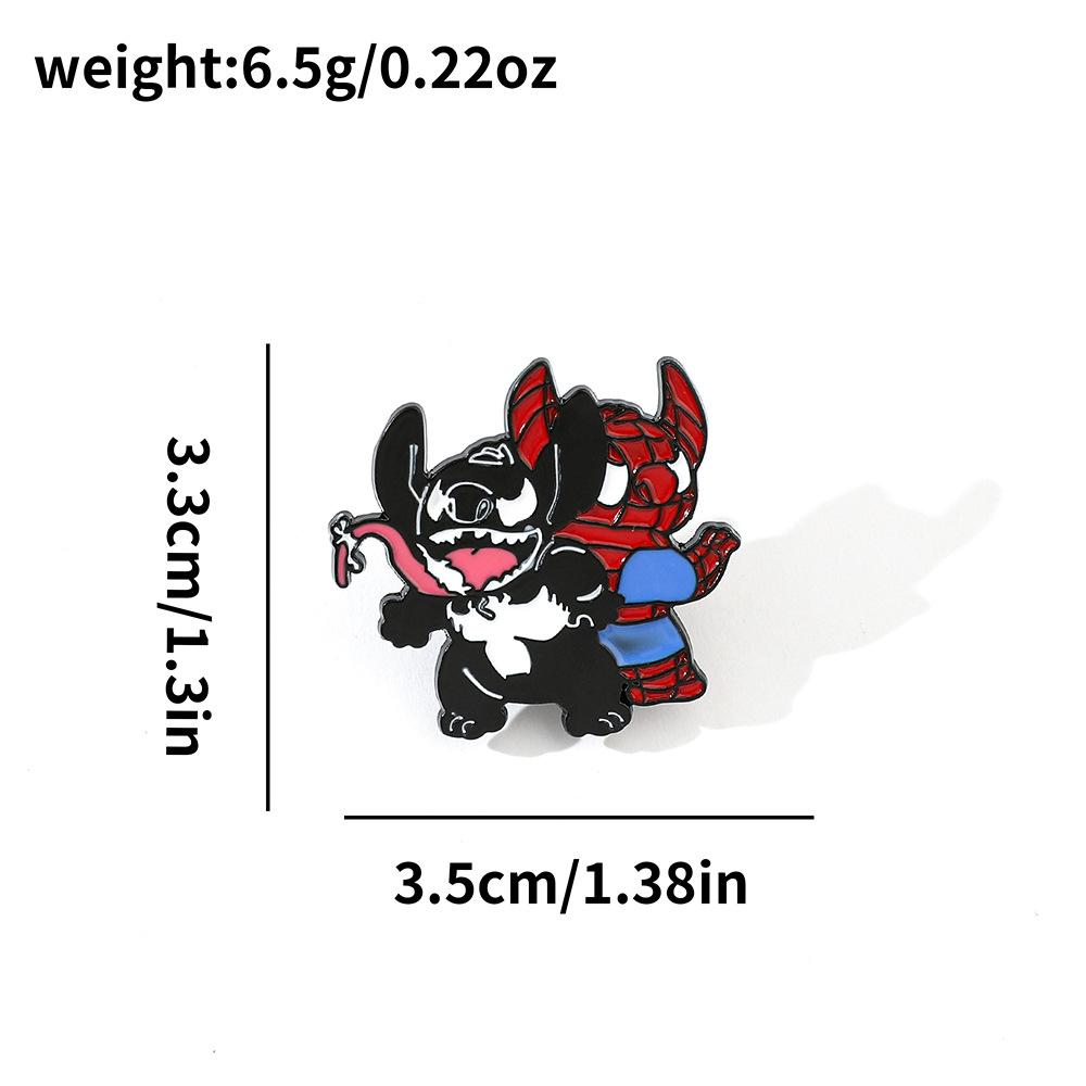 

Creative personality Stitch cos Spider-Man Venom modeling metal badge European and American film and television character brooch