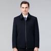 Men's Double-Sided Wool Jacket with Winter Down Liner for Middle-Aged Dads