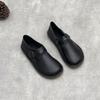 Johnature Handmade Genuine Leather Loafers Casual Women's Shoes Soft Soled Soft Cowhide Solid Color Flat Shoes