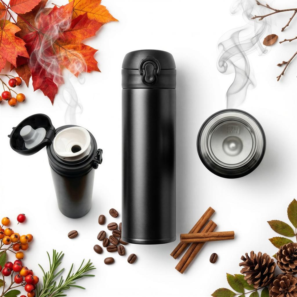 THERMAL TRAVEL MUG STEEL 450 Ml FOR COFFEE TEA WATER