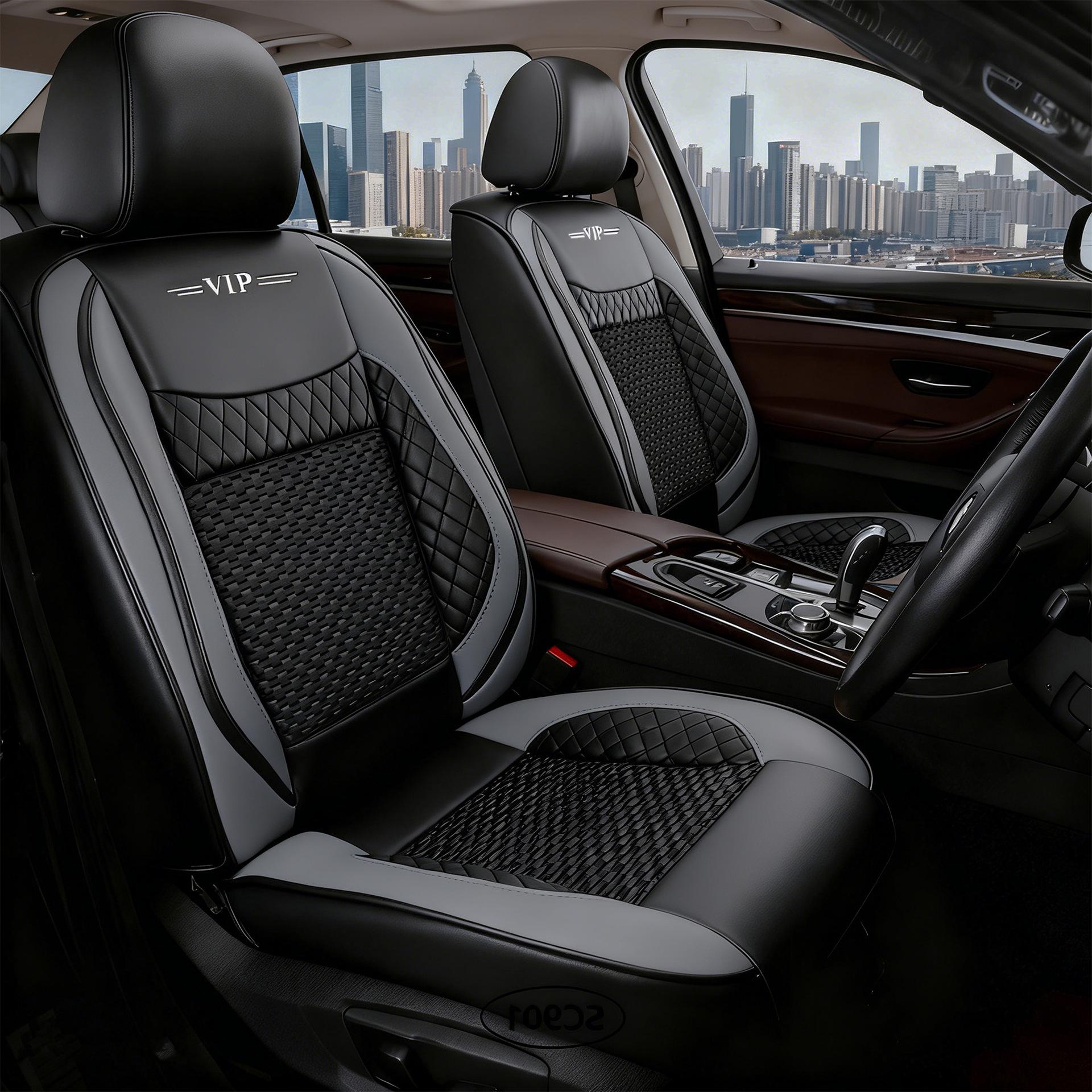 

Breathable Ice Seat Cushion for Volkswagen Jetta, Sagitar, Bora, Golf, Magotan - Full Summer Coverage 54 x 60 x 15 cm чорний/сірий колір