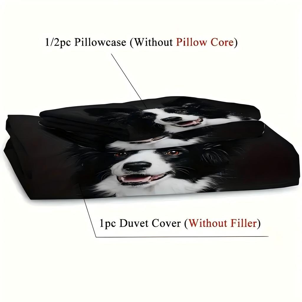 Pet Dog Sheepdog 3D Printed Quilt Cover Set Pillowcase Cute Animals Bedding Set For Kids Teens Adults Polyester Quilt Cover