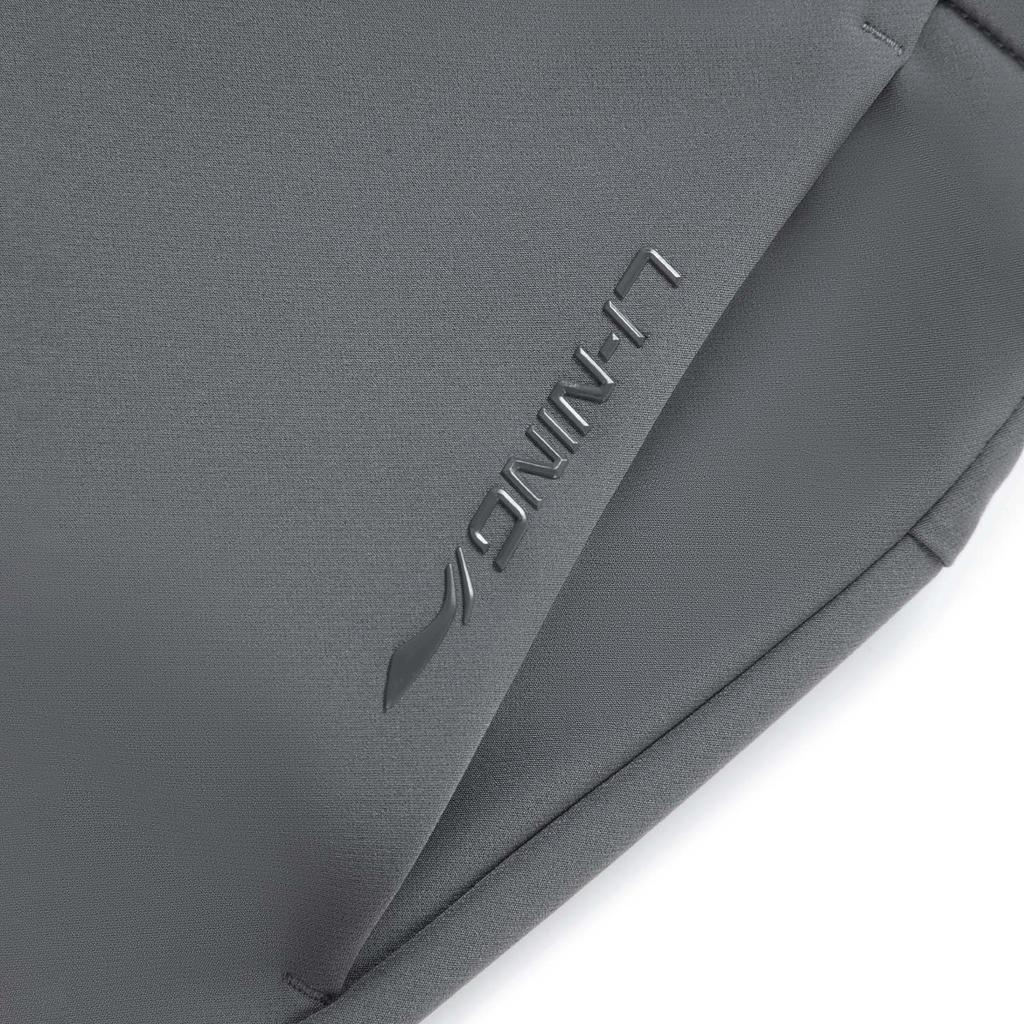 Li Ning Comfortable Straight Leg Simple Versatile Solid Color Zipper Casual Pants Men Bottoms Thunderstorm-Gray AYKV939-2