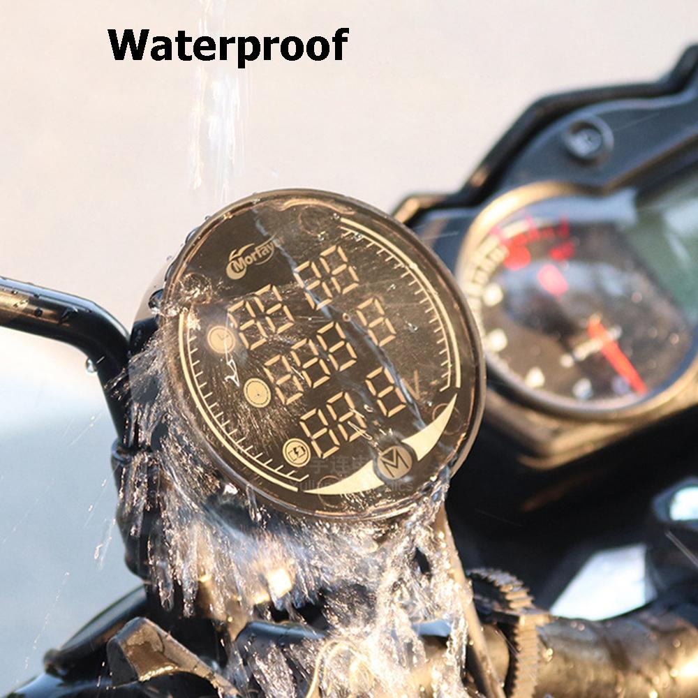 5 In 1 Motorcycle Temperature Guage Water Temperature/Time/Stopwatch/Voltage Display 9-24V LED Night Vision Motorbike Instrument