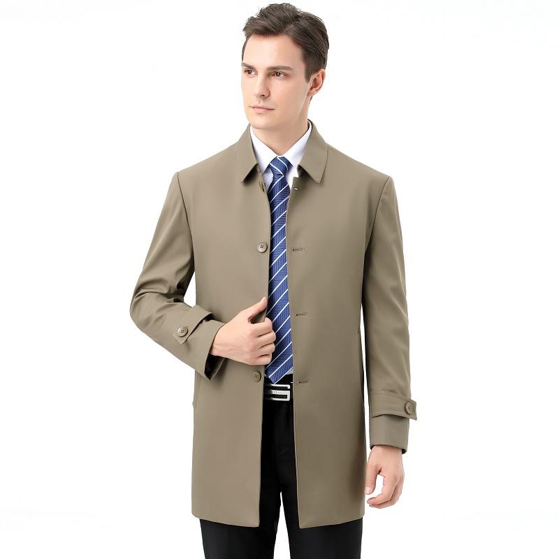 

Весна и осень, новый стиль, ветровка, мужская, средней длины, шелковая куртка с лацканами, для молодежи и людей среднего возраста 200