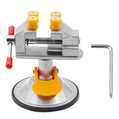Easy Use 1 Piece Cup-Type Mini Vise Vise 360-Degree Rotatable Small Vise Vise Mini Walnut Pliers Silver