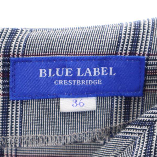 BLUE LABEL CRESTBRIDGE Sanyo Shokai Check Pattern 7 Minutes Sleeve One Piece Women Used