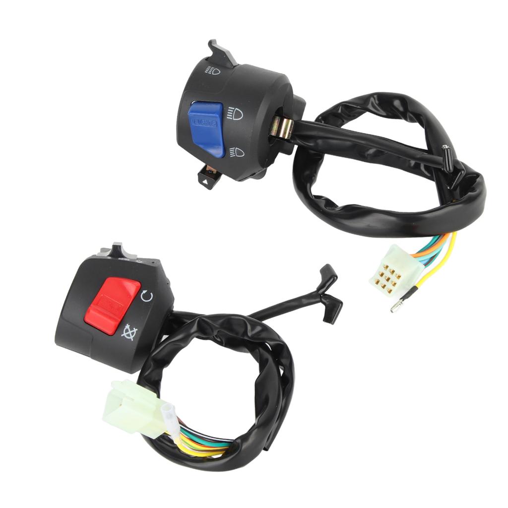 1 Pair Motorcycle 7/8inch Left and Right Handlebar Mount Switch with Horn and Ignition Control