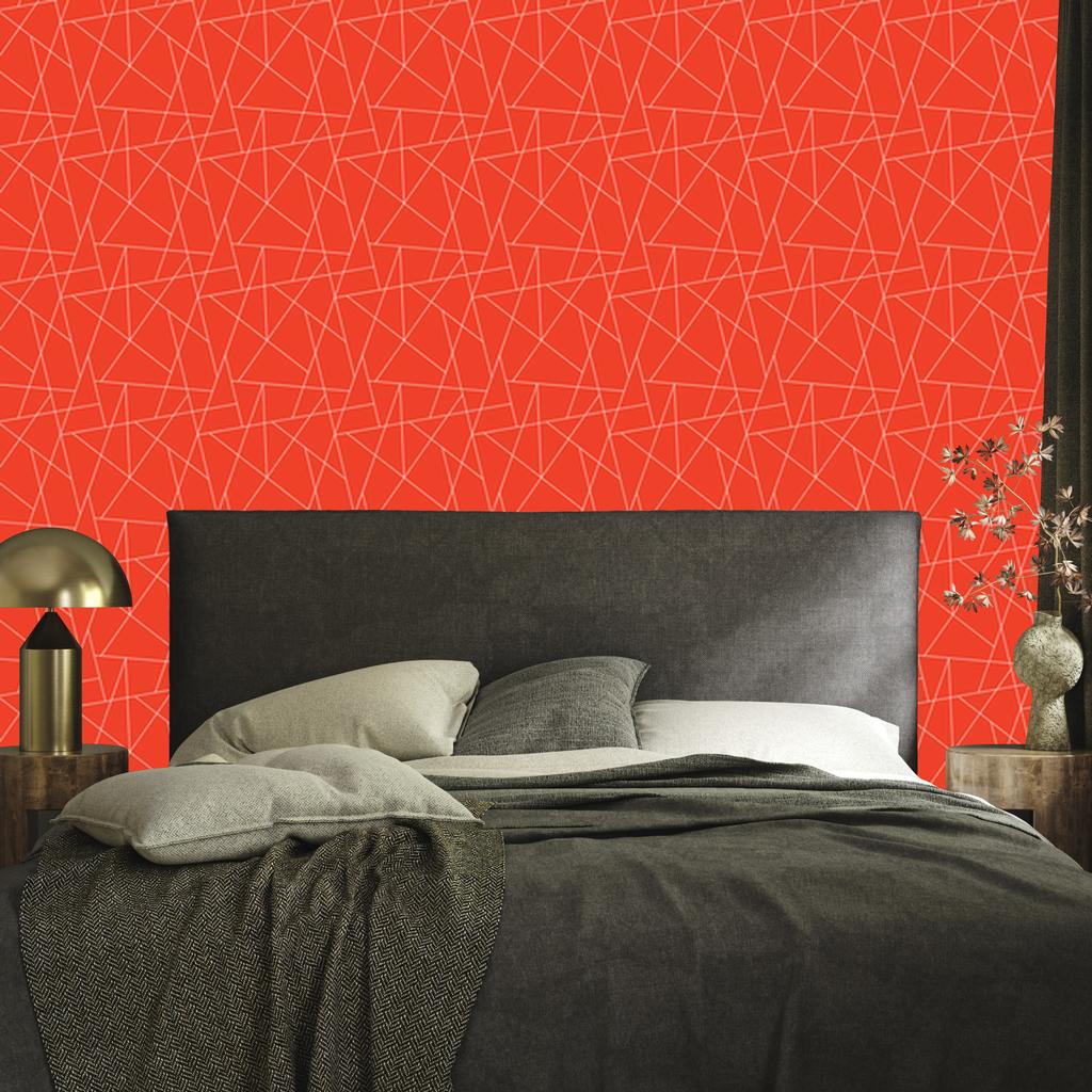 Wallpaper Geometric pattern background red, center red 50x1000