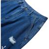 Li Ning Letter Mid Waist Straight Leg Jeans Herren Jeans Dunkel-Denim-Blau AJQT373-1