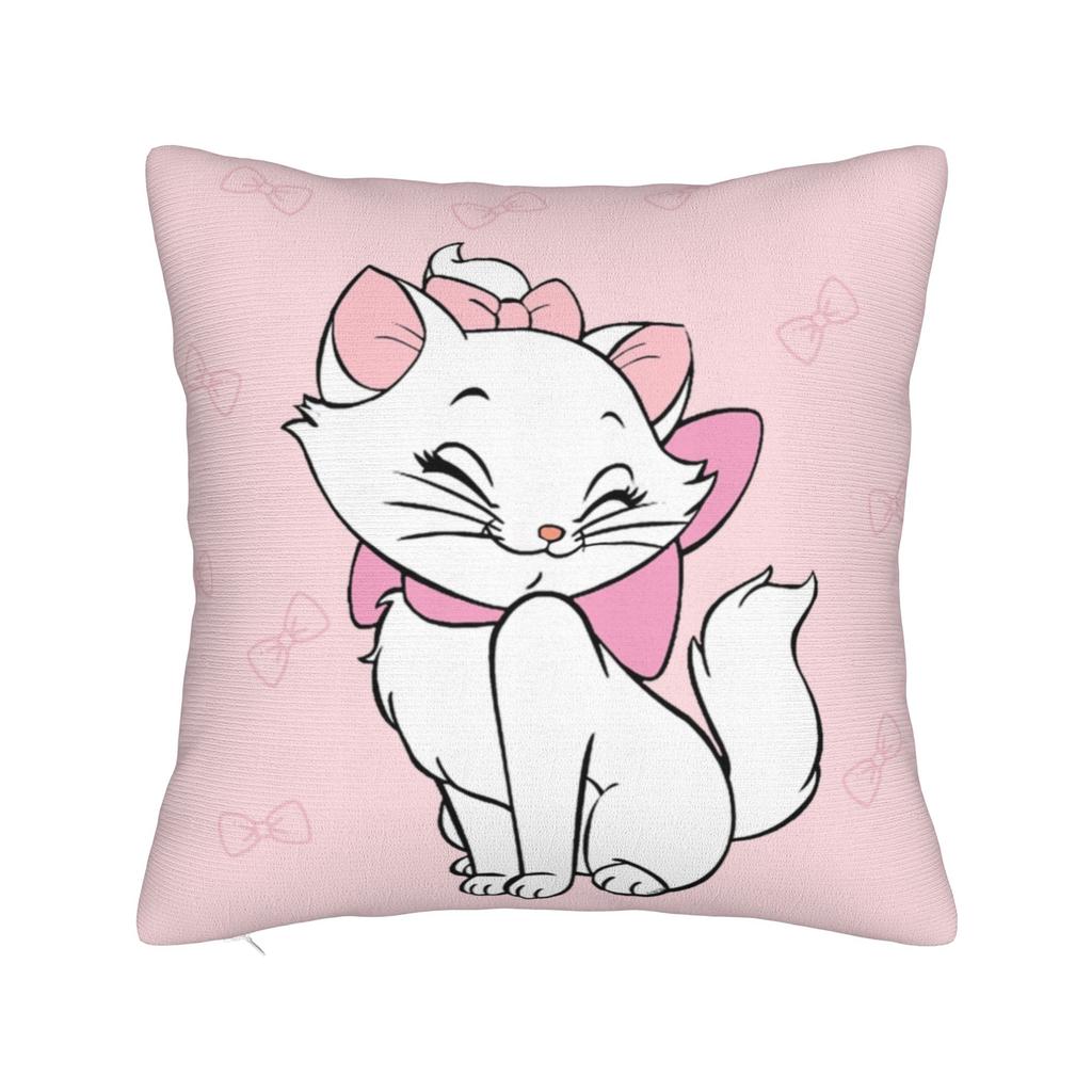 Marie Cat Inspired  Square Pillow Case Cushion Cover Funny Polyester Decor Pillowcase for Sofa 45x45cm